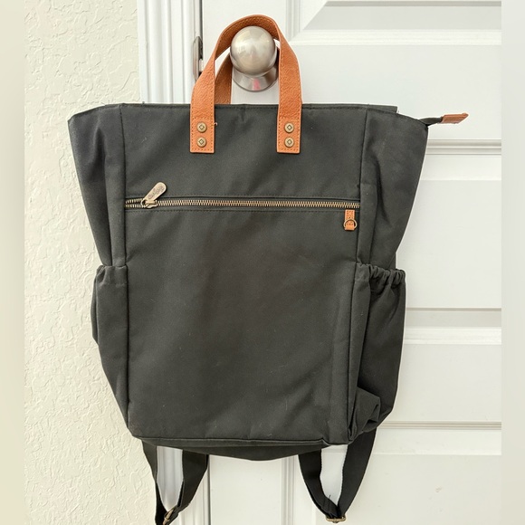 thirty-one Handbags - Thirty-One Black Backpack with Brown Handles